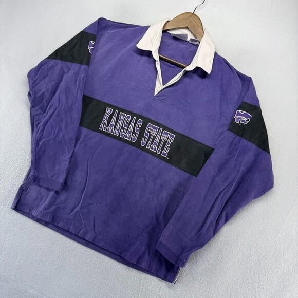 Vintage Other - vintage Kansas State Rugby Shirt Men's Medium Purple Faded Spellout Logo 90s